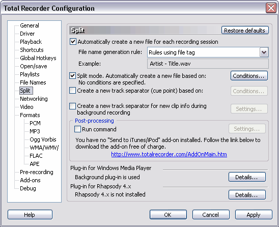 splitting audio