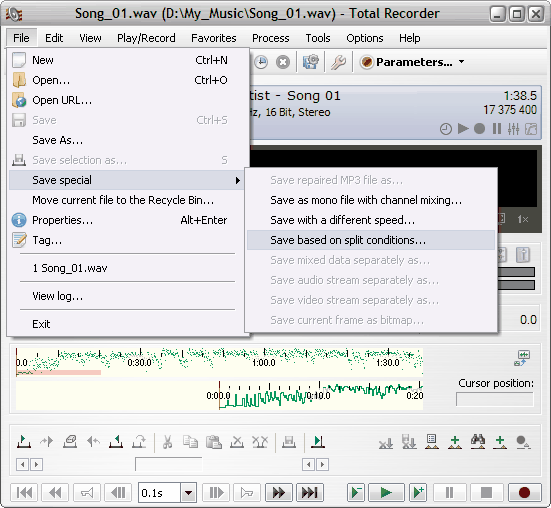 Save based on split conditions