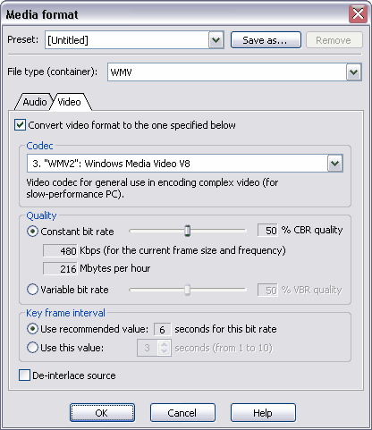 Recording Source and Parameters: settings for capturing flash player